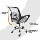 Kit 2 Cadeiras Escritório Oficial Begônia Ergonômico Cinza