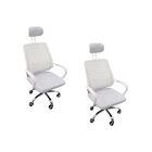 Kit 2 Cadeiras Escritório Oficial Diretor Mesh Encosto Branco