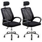 Kit 2 Cadeiras Escritório Oficial Diretor Tela Mesh Encosto