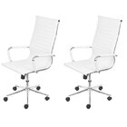 Kit 2 Cadeiras Escritório Presidente Esteirinha Rodízio Relax