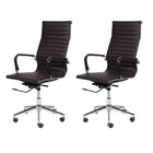 Kit 2 Cadeiras Escritório Presidente Esteirinha Rodízio Relax