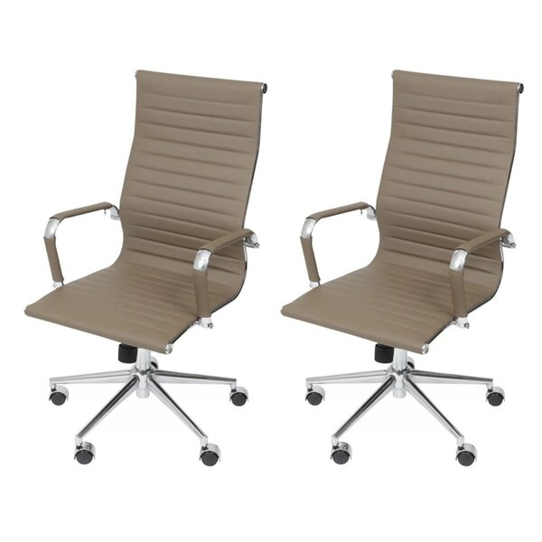 Kit 2 Cadeiras Escritório Presidente Esteirinha Rodízio Relax