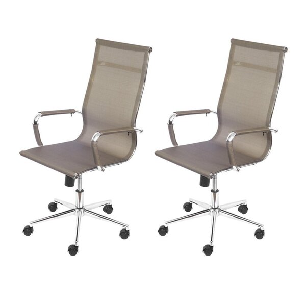 Kit 2 Cadeiras Escritorio Presidente Esteirinha Tela Mesh 330