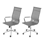 Kit 2 Cadeiras Escritorio Presidente Esteirinha Tela Mesh 330