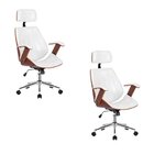 Kit 2 Cadeiras Escritório Presidente Giratória Corino Apoia C