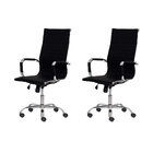 Kit 2 Cadeiras Escritório Stripes Presidente Pu Preta Base Gi