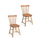 Kit 2 Cadeiras Espanha Com Assento Anatômico Madeira - Natur