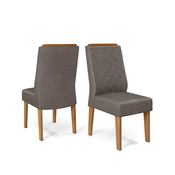 Kit 2 Cadeiras Esperança Carvalho Nobre Veludo Lunar Bnn Decor