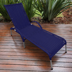 Kit 2 Cadeiras/espreguiçadeiras Julia Com Mesa P/ Varanda Azul