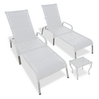 Kit 2 Cadeiras/espreguiçadeiras Reguláveis Madrid Com Mesa Br