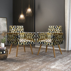 Kit 2 Cadeiras Estampadas Decorativa Para Mesa Sala Quarto