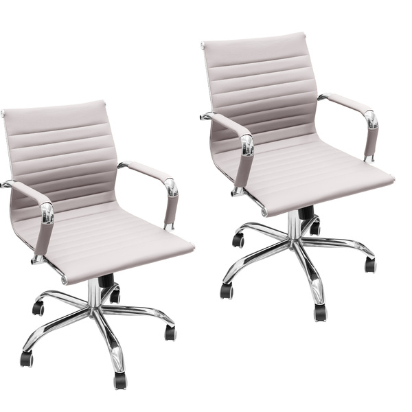 Kit 2 Cadeiras Esteirinha Presidente Baixa Com Rodinhas - Bra