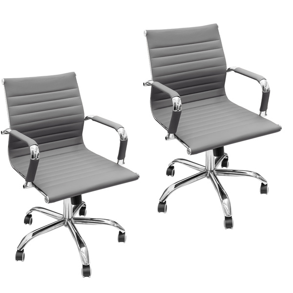 Kit 2 Cadeiras Esteirinha Presidente Baixa Com Rodinhas - Cin