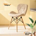 Kit 2 Cadeiras Estofada Eiffel Slim Wood Pés Madeira - Bege