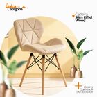 Kit 2 Cadeiras Estofada Eiffel Slim Wood Pés Madeira - Bege