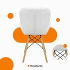 Kit 2 Cadeiras Estofada Eiffel Slim Wood Pés Madeira - Branco