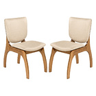 Kit 2 Cadeiras Estofada Para Sala De Estar Irlanda Madeira Ma