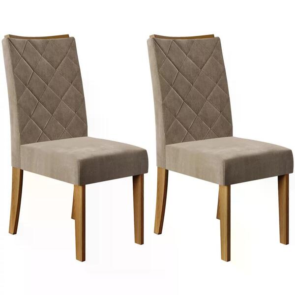 Kit 2 Cadeiras Estofadas 20147 Dj Moveis