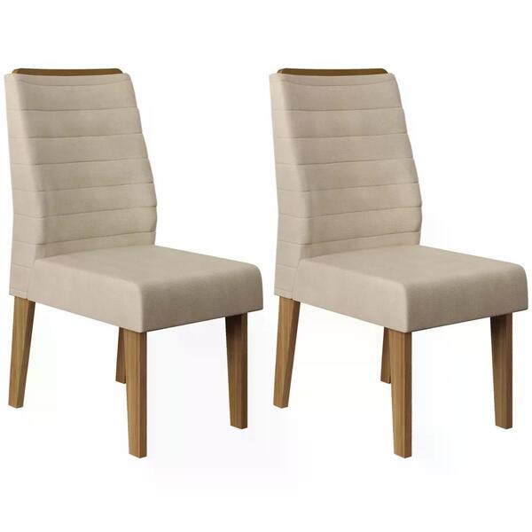 Kit 2 Cadeiras Estofadas 21185 Dj Moveis