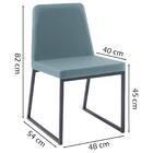 Kit 2 Cadeiras Estofadas Base Aço Preto F37 Dmobiliario