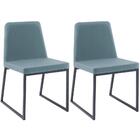 Kit 2 Cadeiras Estofadas Base Aço Preto F37 Dmobiliario