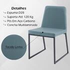 Kit 2 Cadeiras Estofadas Base Aço Preto F37 Dmobiliario