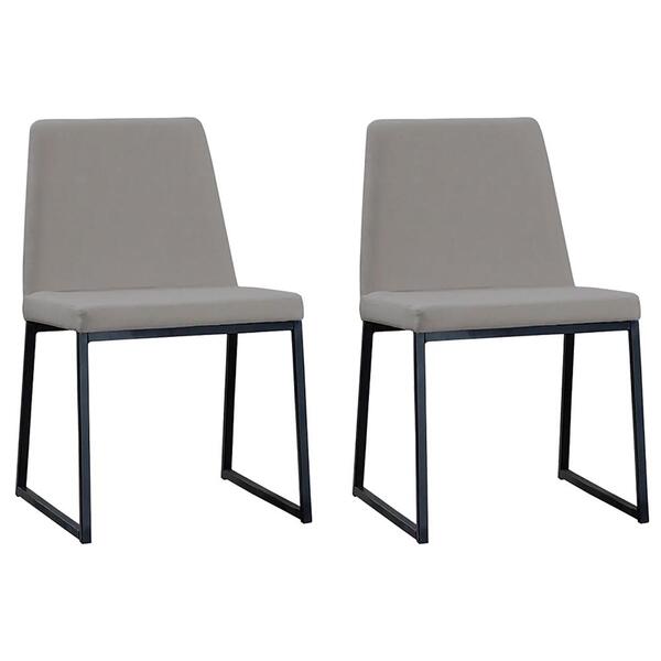 Kit 2 Cadeiras Estofadas Base Aço Preto F37 Dmobiliario