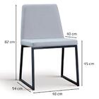 Kit 2 Cadeiras Estofadas Base Aço Preto F37 Dmobiliario