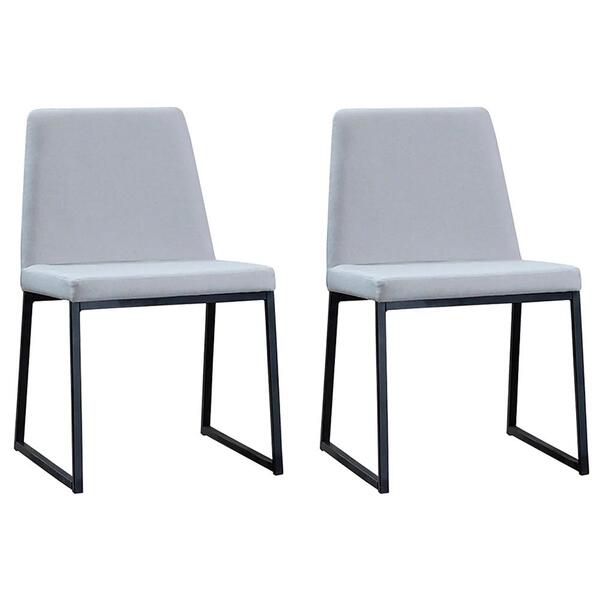 Kit 2 Cadeiras Estofadas Base Aço Preto F37 Dmobiliario
