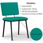 Kit 2 Cadeiras Estofadas Base Em Aço F38 Linho Dmobiliario