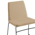 Kit 2 Cadeiras Estofadas Base Em Aço F41 Linho Bege Dmobiliar