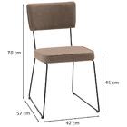 Kit 2 Cadeiras Estofadas Base Em Aço F53 Linho Dmobiliario