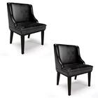 Kit 2 Cadeiras Estofadas Base Fixa De Madeira Preto Lia Sinté