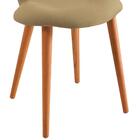 Kit 2 Cadeiras Estofadas Base Madeira F45 Linho Dmobiliario