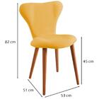 Kit 2 Cadeiras Estofadas Base Madeira F45 Linho Dmobiliario