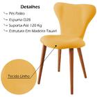 Kit 2 Cadeiras Estofadas Base Madeira F45 Linho Dmobiliario