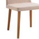 Kit 2 Cadeiras Estofadas Base Madeira F54 Linho Dmobiliario