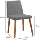 Kit 2 Cadeiras Estofadas Base Madeira F54 Linho Dmobiliario