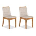 Kit 2 Cadeiras Estofadas Cairo Cinamomo/bege - Móveis Arapong
