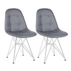 Kit 2 Cadeiras Estofadas Charles Eames Eiffel Botonê Com Pés