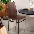 Kit 2 Cadeiras Estofadas Corino Marrom Aço Preto Tokio Art Pa