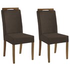 Kit 2 Cadeiras Estofadas D-28 100% Madeira Heloísa Suede Marr
