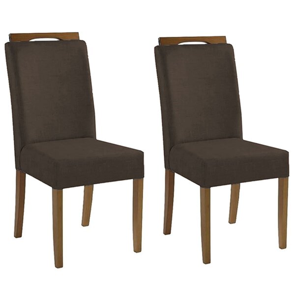 Kit 2 Cadeiras Estofadas D-28 100% Madeira Heloísa Suede Marr