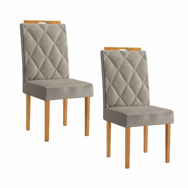 Kit 2 Cadeiras Estofadas Diamante Candian Cinamomo