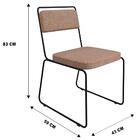 Kit 2 Cadeiras Estofadas Elis F02 Linho 766 Marrom - Mpozenato