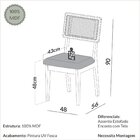 Kit 2 Cadeiras Estofadas Encosto Telado Estrutura 100% Mdf Bo