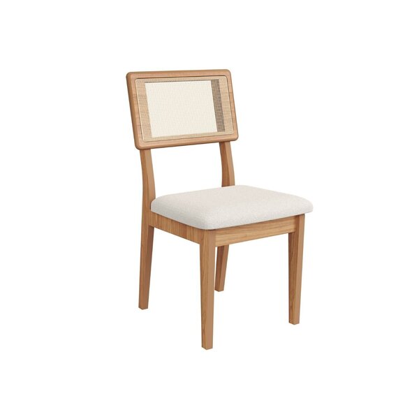 Kit 2 Cadeiras Estofadas Encosto Telado Estrutura 100% Mdf Bo