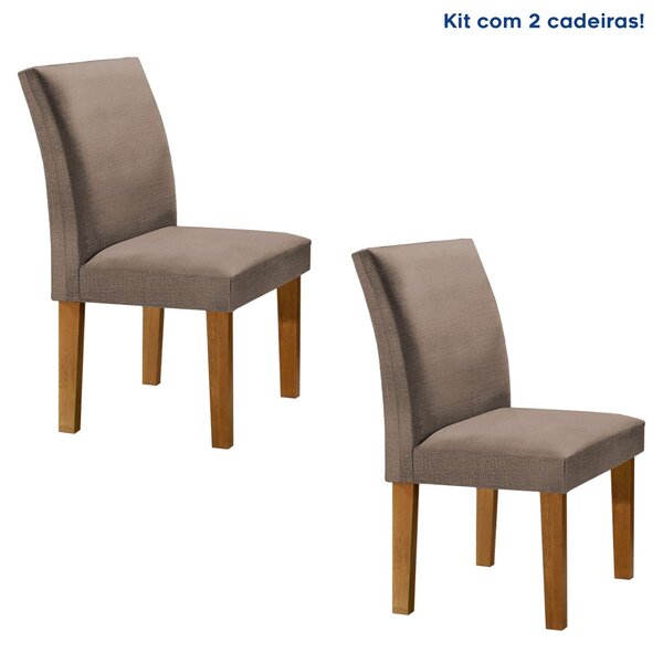 Kit 2 Cadeiras Estofadas Espanha Espresso Móveis