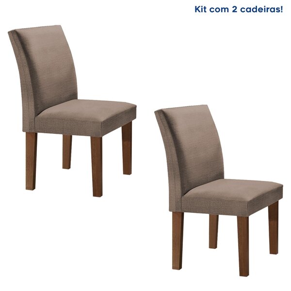 Kit 2 Cadeiras Estofadas Espanha Espresso Móveis