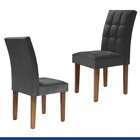 Kit 2 Cadeiras Estofadas Hobby Espresso Móveis Chocolate/off